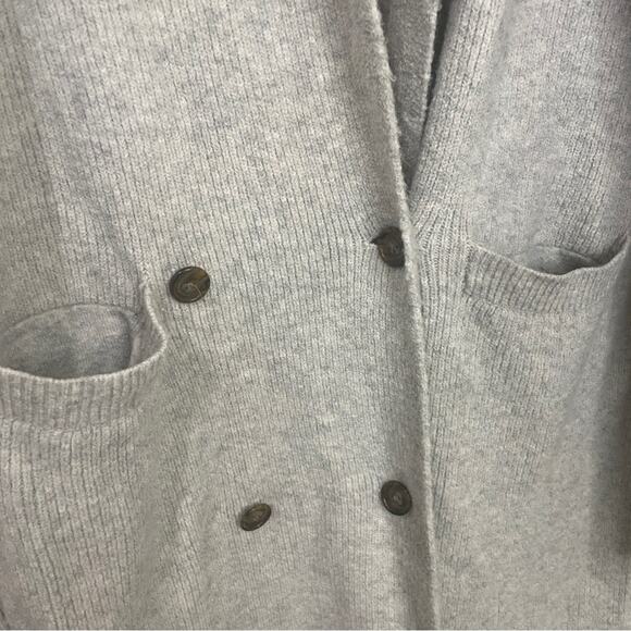 J Crew Double Breasted Thick Wool Alpaca Blend Long Cardigan In Gray Size Medium - Picture 4 of 7
